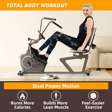 Load image into Gallery viewer, VANSWE Recumbent Exercise Bike with Arm Exerciser - Elliptical Recumbent Cross Trainer