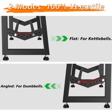 Load image into Gallery viewer, CHICAURA 3 Tier Weight Rack for Home Gym Dumbbells, Universal Dumbbell Rack with Adjustable Width Rails, Heavy Duty Angled Storage Stand for Kettlebells & Hand Weights (Rack Only)