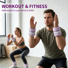 Load image into Gallery viewer, Adjustable Ankle Weights for Women Men 1-5 LBS 1 Pair Wrist Leg Arm Weights with Removable Weight- Purple