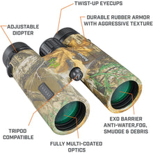 Load image into Gallery viewer, Bushnell Engage X 10x42mm Binoculars, Realtree Edge Camo