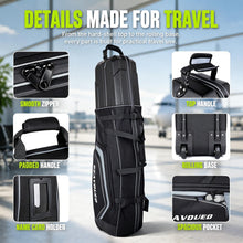 Load image into Gallery viewer, GEAVOUED Golf Travel Bag with Hard Case Top and Wheels,Premium Oxford Fabric,Golf Travel Bags for Airlines,Protect Your Club for Safe Transport(Grey)