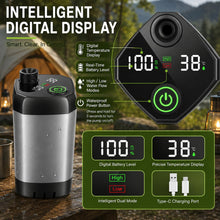 Load image into Gallery viewer, ELZONYX Portable Shower for Camping, 6000mAh Rechargeable Camping Shower with Intelligent LED Display, Foldable Bucket, 4 Spray Modes, IPX7 Waterproof Outdoor Camp Pump for Hiking, Travel, Car, Pet