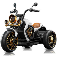 Load image into Gallery viewer, Kids Ride On Motorcycle, 6V Electric Battery Powered Dirtbike with Forward/Backward Functionality, Light, White
