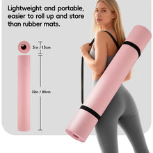 Load image into Gallery viewer, Wimwum Extra Wide Yoga Mat 72" x 32", 7mm Non Slip TPE Exercise Mat with Carrying Strap, Large Workout Mat for Yoga, Pilates, Stretching, HIIT & Home Gym, Pink