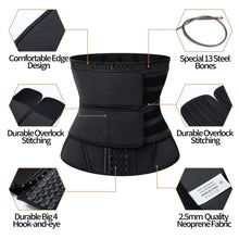 Load image into Gallery viewer, KIWI RATA Neoprene Workout Waist Trainer for Men Sweat Belt with Double Belly Straps, X-shape Steel Bones
