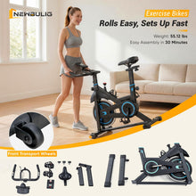 Load image into Gallery viewer, NEWBULIG Exercise Bike with APP, Stationary Bikes for Home-Black Blue