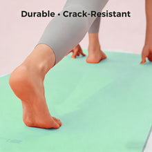 Load image into Gallery viewer, Keep 72" x 24" TPE Yoga Mat Non Slip, 1/4 Inch (6mm) Exercise Mat for Home Workout, Gym, Yoga, Pilates & Stretching with Carrying Strap, Oat White, Mint green