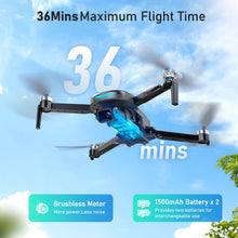 Load image into Gallery viewer, Drone with Camera, 1080P HD FPV Camera Drone with Brushless Motor, 2 Batteries, 360 Flips, Headless Mode, Gravity Control, 36 Mins