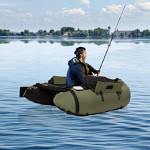 Load image into Gallery viewer, Rosyouth Inflatable Kayak Set, 1-Person Portable Outdoor Fishing Boat with Adjustable Shoulder Straps, Inflatable Fishing Boat for Lakes and Rivers, 286.6 lbs Weight Capacity, Green