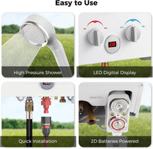 Load image into Gallery viewer, CAMPLUX 4.22 GPM Portable Propane WaterHeater, 110,000 BTU Tankless Outdoor Shower forCamping & RV 3.3 GPM Water Pump & Pipe Strainer,Low Pressure & Quick Setup,BW422P120