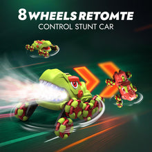 Load image into Gallery viewer, Dinosaur Remote Control Car for Kids, 8WD RC Stunt Car with Spray & Light & Music, Remote Control Toy Vehicle for Boys Girls 6-12, Birthday