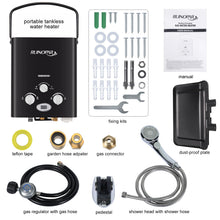 Load image into Gallery viewer, Portable Water Heater Propane Tankless - 6L 1.58GPM RV on demand Hot Gas Outdoor Digital Display Water Heater for Camping,Boat,Cabins(black)