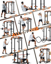Load image into Gallery viewer, Power Cage for Home Gym, 2000LBS Power Rack with Cable Crossover and Dual Independent Pulley System, Squat Rack with LAT Pull Down System, Workout Cage for for Full Body Training