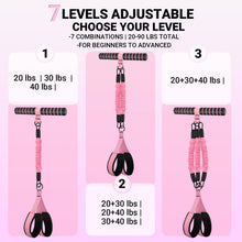 Load image into Gallery viewer, VERDURELLE Resistance Bands with Handles and Foot Pedals, 3-Tube Adjustable Resistance Bands (20/30/40 lbs)
