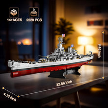 Load image into Gallery viewer, Battleship Bismarck Building Set for Adult, Large MOC Military World Missouri Battle Ship Model, Display Battleship Toy Building Set