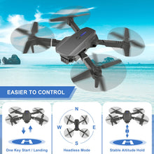 Load image into Gallery viewer, Mini Drone for Kids with 4K Dual Cameras Remote Control Toys Gifts for Boys Girls with Altitude Hold, Headless Mode, One key Return/Emergency Stop, 3D Flips 2 Batteries, Foldable RC Quadcopter