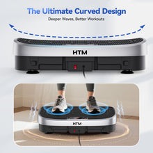 Load image into Gallery viewer, HTM Curved Vibration Plate Exercise Machine, Whole Body Shake Plate with 150W Motor & Resistance Band, 330lbs Weight Capacity, 120 Speeds, Low Noise Vibration Board for Weight Loss, Home Fitness