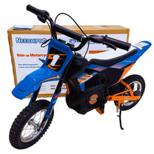Load image into Gallery viewer, 24V 7AH Kids Ride on Dirt Bike, 250W Strong Motor 13.6MPH Fast Speed Electric Off-Road Motorcycle, Blue