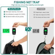 Load image into Gallery viewer, QualyQualy Fishing Bait Trap Crab Net Fishing Trap for Minnow/Crab/Shrimp/Crawdad with Rope, 10 Holes Large Space Fishing Net 32"*10"