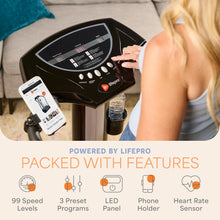 Load image into Gallery viewer, Lifepro Rhythm Vibration Plate Exercise Machine — 99 Speeds & Heart Rate Monitor Whole Body Vibration Platform Machine for Lymphatic Drainage with Handles — Standing Vibrating Platform for Home Gym