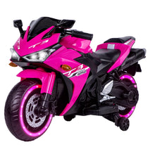 Load image into Gallery viewer, Kids Electric Motorcycle with Training Wheels, Light Wheels, Ride On Motorbike, Speed by Hand, Music Function, Max Load 66LB (Pink)