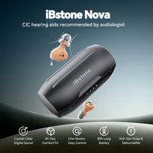 Load image into Gallery viewer, iBstone Nova Hearing Aids for Seniors Adults: Superior Sound Quality - Beige With Black Case