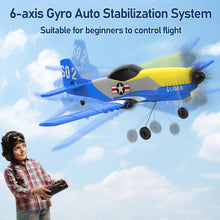 Load image into Gallery viewer, RC Plane, 3 Channel RC Airplane 2.4GHz with 2 Batteries 6-axis Gyro Stabilizer, Easy to Fly for Beginners Adults and Kids