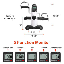 Load image into Gallery viewer, Under Desk Bike Pedal Exerciser Portable Home Exercise Bike - Black and White