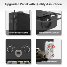 Load image into Gallery viewer, OEVANT Propane Water Heater, 1.58GPM 6L Portable Tankless Water Heater with Handle & Overheating Protection, Propane Gas, Instant Hot Water for RV Camping, Outdoor Shower (BLACK)
