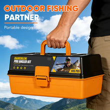 Load image into Gallery viewer, Chanceboleng 445Pcs Fishing Lures Kit Large 3-Layer Tackle Box whit Tackle,Pliers, Crankbait, Hooks, Weights & Accessories Complete Freshwater Bass Fishing Gift for Men Fishing Enthusiast