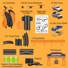 Load image into Gallery viewer, Slot Car Race Track Sets with 1:64 High-Speed Slot Cars, Battery or Electric Car Track, Dual Racing Game Lap Counter Circular
