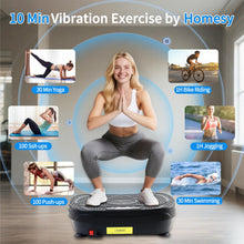 Load image into Gallery viewer, Homesy Vibration Plate Exercise Machine, Vibrating Plate for Lymphatic Drainage, Full Body Shake Platform Board for Home Fitness and Fat Burning, Sport Gym Equipment for Women Men, Black