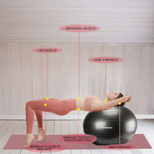 Load image into Gallery viewer, NEUMEE Yoga Ball Chair with 65cm Exercise Ball & 2 Resistance Bands(Black)