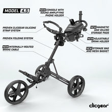 Load image into Gallery viewer, Clicgear Model 4.5 Golf Push Cart, Premium 3-Wheel Foldable Walking Golf Cart (White)