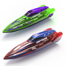 Load image into Gallery viewer, 2 Pack 13 inch Remote Control Boat for Kids, 4 Batteries, 2.4Ghz RC Racing Boat with LED Lights for Pools and Lakes, Summer Water