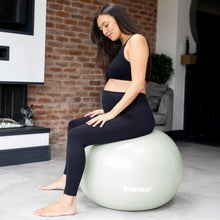 Load image into Gallery viewer, BABYGO Birthing Ball - Pregnancy Yoga Labor & Exercise Ball & Book Set Trimester Targeting, Maternity Physio, Birth & Recovery Plan Included Anti Burst Eco Friendly (Sage, 65cm)