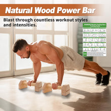 Load image into Gallery viewer, Wooden Parallettes 2 PCS Push Up Stand For Floor Calisthenics Bars Home, Handles Handstand Blocks Beech & Pine Wood Pushup Non-Slip Base Parallel Exercise Equipment For MenTrainers(BEECH WOOD)