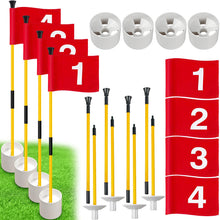 Load image into Gallery viewer, GODCTSUP Golf Flagstick with Hole Cup Set, 3 Feet Portable Putting Green Flags and Poles, 420D Nylon Golf Flags&Fiberglass Flagpole&ABS Hole Cup for Yard Driving Range Backyard, Gifts Idea, 4PCS