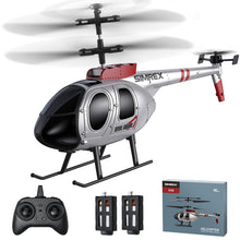 Load image into Gallery viewer, SIMREX RC Helicopter Toy for Kids & Beginners – Altitude Hold, 2 Speeds, Rechargeable with 2 Batteries, Indoor/Outdoor Hands-on Play, Ideal Gift for Boys Girls (Silver)