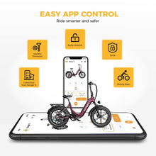 Load image into Gallery viewer, Electric Bike for Adults, Foldable 1400W Peak Motor Ebike, 20" x 4.0" Fat Tire Step-Thru Electric Bicycle