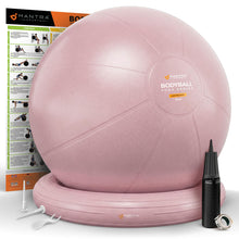 Load image into Gallery viewer, MANTRA SPORTS Yoga Ball Chair - Stability Ball and Exercise with Base for Office Desk Sitting-Pink