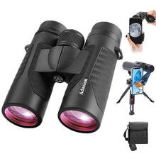 Load image into Gallery viewer, 12x42 Binoculars for Adults High Powered with Phone Adapter & Tripod