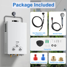 Load image into Gallery viewer, Outdoor Propane Tankless Water Heater - 6L 1.58 GPM Portable Gas Water Heater with Handle & Overheating Protection, Instant Hot Water for RV Cabin Camping Boat Barn