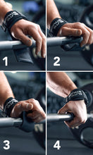 Load image into Gallery viewer, Fitgriff® Elite Straps - Lifting Wrist Straps (Rubber Grips) for Weightlifting (Black, M/L)
