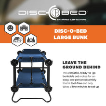 Load image into Gallery viewer, Disc-O-Bed Large Convertible 2 Person Bench & Double Camping Cot, Navy