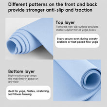 Load image into Gallery viewer, Wimwum Extra Wide Yoga Mat 72" x 32", 6mm Non Slip TPE Exercise Mat with Carrying Strap, Large Workout Mat for Yoga, Pilates, Stretching, HIIT & Home Gym, IceBlue