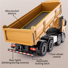 Load image into Gallery viewer, 20-Inch Remote Control Dump Truck 12-Channels 1/14 Scale 13 LBS Load Capacity RC Heavy Duty Metal Construction Vehicles Toy