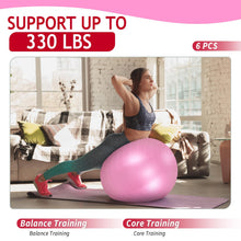 Load image into Gallery viewer, Hungdao 6 Pack 22 Inch Heavy Duty Exercise Balls Inflatable Pregnancy Yoga Pilates -(Pink)