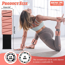 Load image into Gallery viewer, BECOJADDE Ankle Weights Set of 2 (2 lb Each) Adjustable Wrist Weights -Pewter Peach