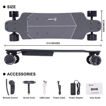 Load image into Gallery viewer, Electric Skateboard with Remote, Long Range Up to 17 Miles, 8 Ply Canadian Maple, Smooth 4-Speed Remote Controller